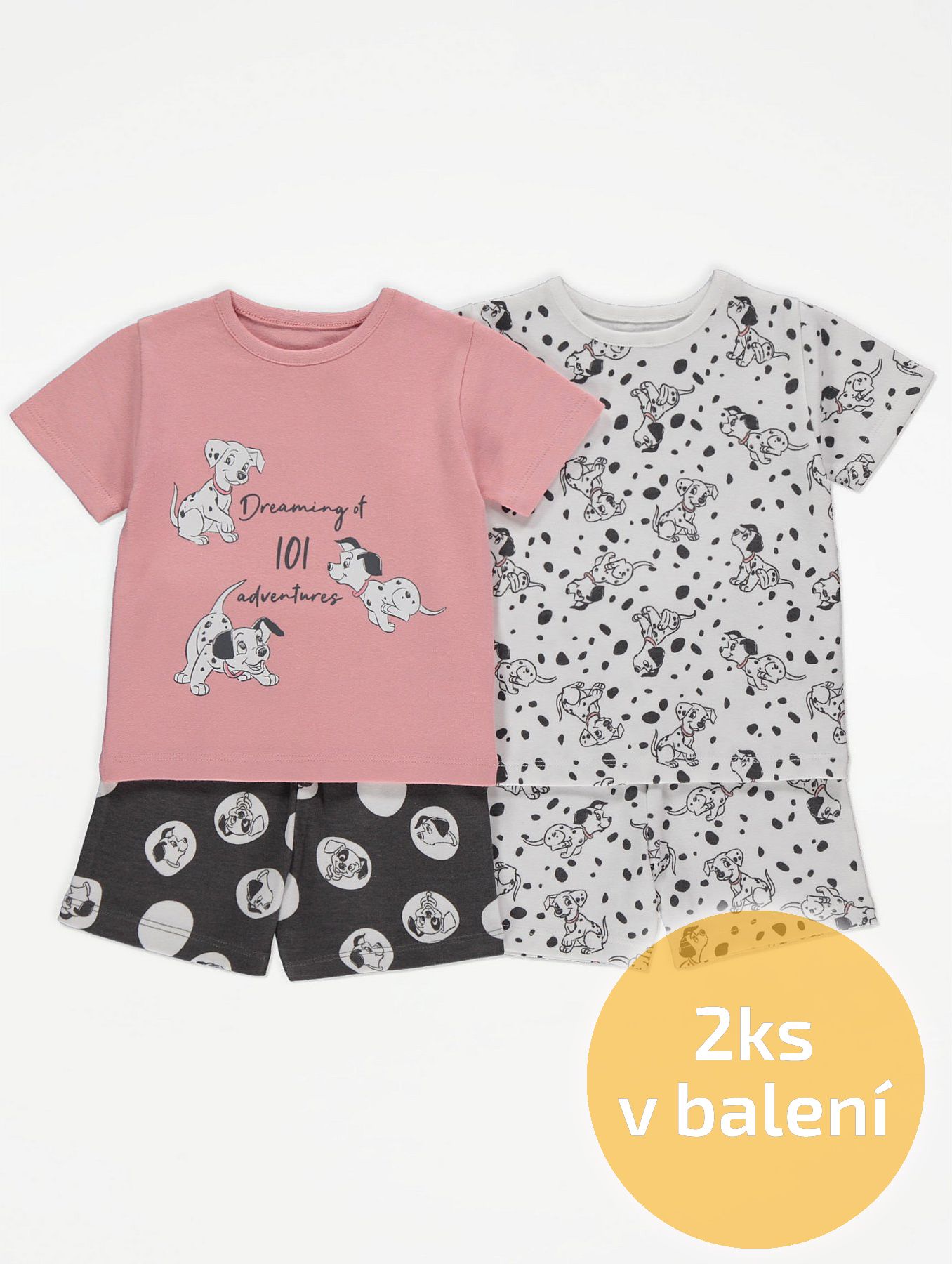 Kojenecká pyžama GEORGE, 2ks v balení, motiv Dalmatin Velikost: 74 - 80cm (9 - 12 měsíců) - obrázek 1