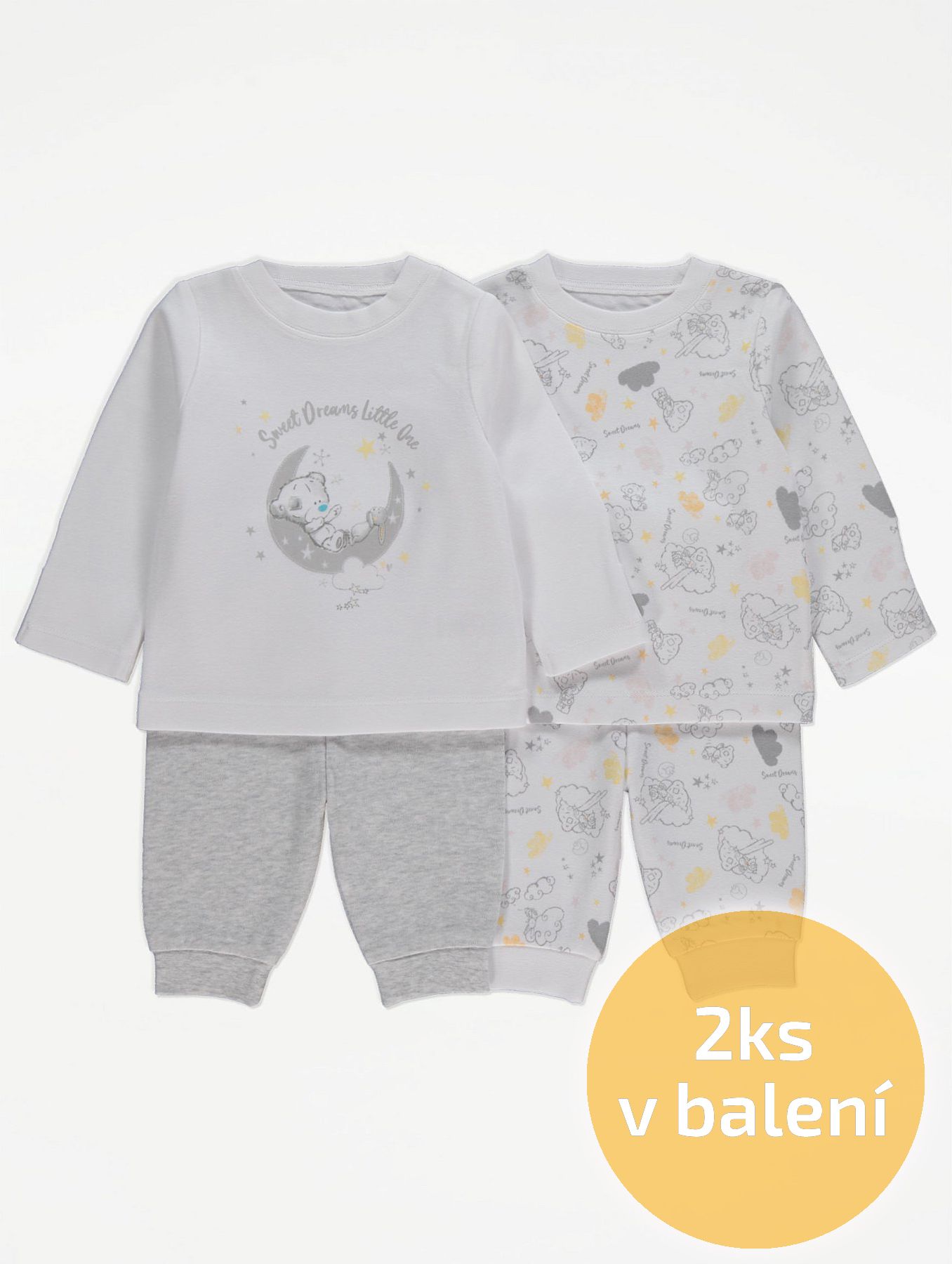 Kojenecká pyžama GEORGE, 2ks v balení, dlouhý rukáv, motiv Tatty Teddy Velikost: 80 - 86cm (12 - 18 měsíců) - obrázek 1