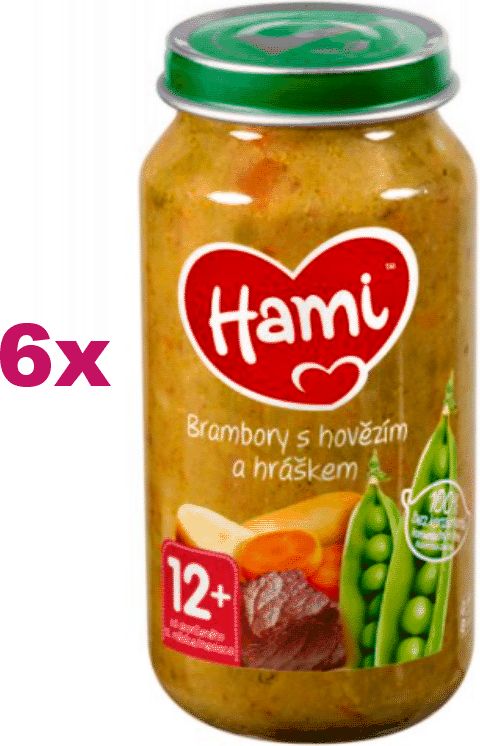 6x HAMI Brambory s hovězím a hráškem (250 g) - obrázek 1