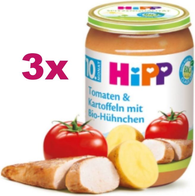 3 x HiPP BIO Rajčata a brambory s kuřecím masem 220 g - obrázek 1