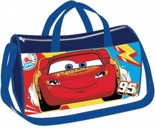 Setino - Sportovní / cestovní taška Blesk McQueen - Auta - Cars / tm. modrá / 22 x 38 x 20 cm - obrázek 1