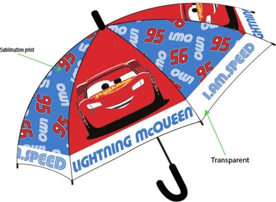 E plus M - Chlapecký vystřelovací deštník Auta / Cars - Blesk McQueen / průměr 79 cm - obrázek 1