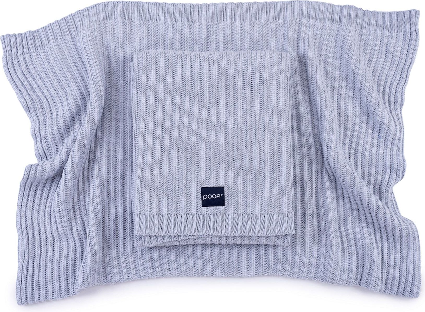 POOFI Pletená bambusová deka - Oslo Dusty blue - obrázek 1