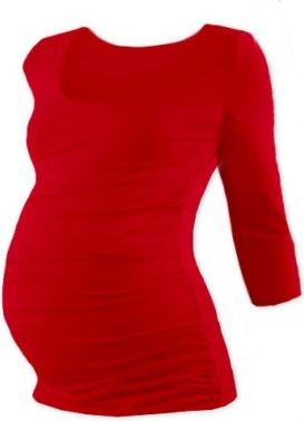 Těhotenské triko 3/4 rukáv JOHANKA - červená, Velikosti těh. moda L/XL - obrázek 1