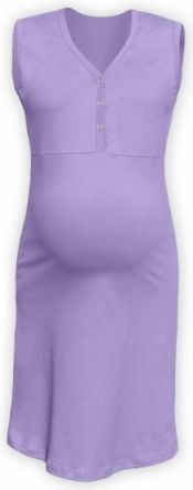 Těhotenská, kojící noční košile PAVLA bez rukávu - lila, Velikosti těh. moda S/M - obrázek 1