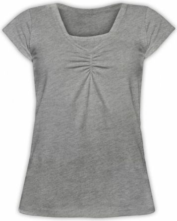 Kojící,těhotenské triko KARIN - šedý melír, Velikosti těh. moda S/M - obrázek 1