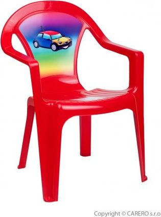 Dětský zahradní nábytek - Plastová židle červená auto, Červená - obrázek 1