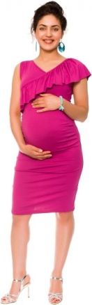 Letní těhotenské a kojící šaty Darla - tm.růžové - obrázek 1