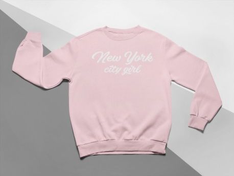 KIDSBEE Moderní dětská dívčí mikina New York City Girl - růžová, Velikost koj. oblečení 104 (3-4r) - obrázek 1