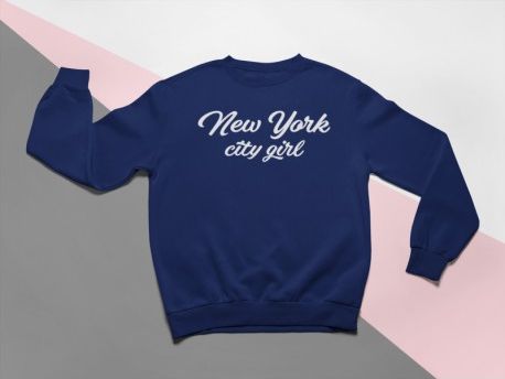 KIDSBEE Moderní dětská dívčí mikina New York City Girl - granátová, Velikost koj. oblečení 104 (3-4r) - obrázek 1