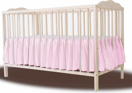 Baby Nellys Bavlněný volánek pod matraci - růžová, Rozměry 140x70 - obrázek 1