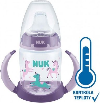 Kojenecká láhev na učení NUK s kontrolou teploty 150 ml fialová, Fialová - obrázek 1