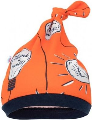 Kojenecká bavlněná čepička New Baby Happy Bulbs, Oranžová, 56 (0-3m) - obrázek 1