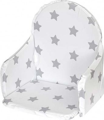 Vložka do dřevěných jídelních židliček typu New Baby Victory bílá hvězdičky šedé, Bílá - obrázek 1