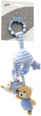 Tulilo Závěsná plyšová hračka s rolničkou Méďa Teddy - modrý - obrázek 1