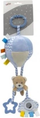 Tulilo Závěsná plyšová hračka s rolničkou Letající balón - Méďa Teddy, modrá - obrázek 1