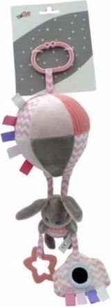 Tulilo Závěsná plyšová hračka s rolničkou Letající balón - Králíček, meruňková - obrázek 1