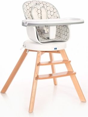 Jídelní židlička Lorelli NAPOLI WITH ROTATION GREY HEXAGONS - obrázek 1