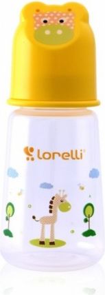 Kojenecká lahvička Lorelli 125 ml s víkem ve tvaru zvířete YELLOW - obrázek 1