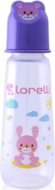 Kojenecká lahvička Lorelli 250 ml s víkem ve tvaru zvířete VIOLET - obrázek 1