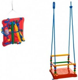 Houpačka plast 35x34cm červená nosnost 40kg v síťce - obrázek 1