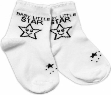 Baby Nellys Bavlněné ponožky Baby Little Star - bílé, Velikost koj. oblečení 104-116 (4-6r) - obrázek 1