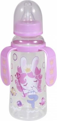 Dětská kojenecká láhev s oušky Lorelli 250 ml PINK MERMAID - obrázek 1