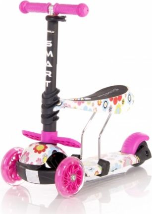 Koloběžka Lorelli SMART PINK FLOWERS - obrázek 1