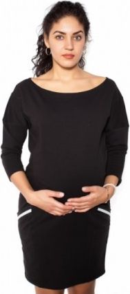 Be MaaMaa Těhotenská šaty Bibi - černé - L, Velikosti těh. moda M (38) - obrázek 1