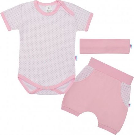 3-dílná letní bavlněná souprava New Baby Perfect Summer světle růžová, Růžová, 92 (18-24m) - obrázek 1