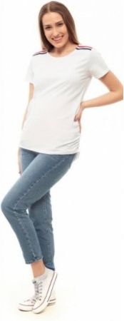 Be MaaMaa Těhotenské triko, kr. rukáv - bílé, Velikosti těh. moda S/M - obrázek 1