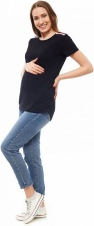 Be MaaMaa Těhotenské triko, kr. rukáv - černé, Velikosti těh. moda S/M - obrázek 1