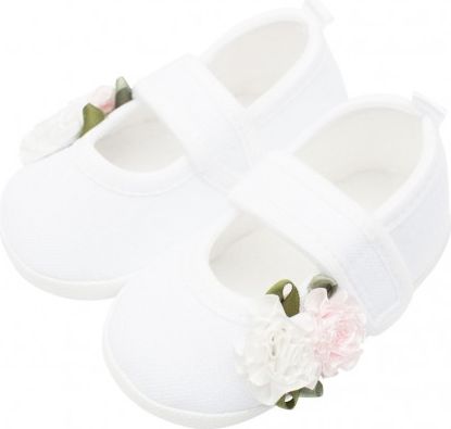Kojenecké capáčky New Baby Linen bílé 3-6 m roses, Bílá, 3-6 m - obrázek 1