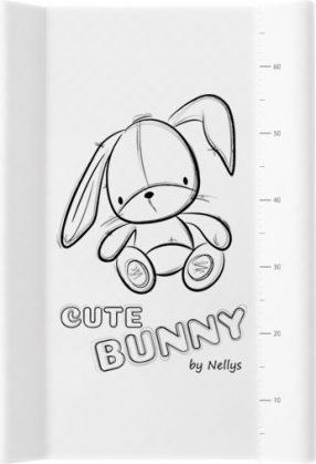 NELLYS Přebalovací podložka , měkká ,vyvýšené boky, Cute Bunny, 50 x 70cm, bílá - obrázek 1