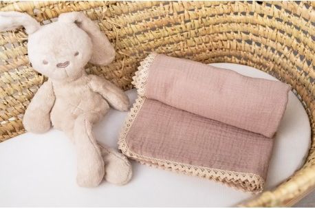 Baby Nellys Luxusní jednovrstvá mušelínová dětská deka, 75 x 100 cm, cappuccino, béžová - obrázek 1