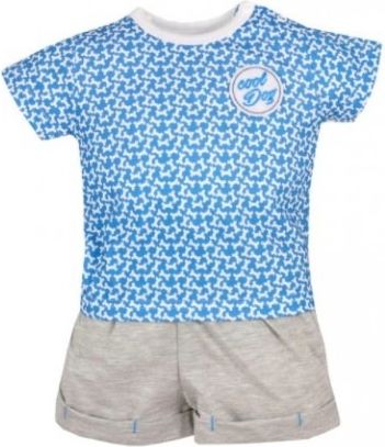 Koala Baby 2-dílná sada tričko kr. rukáv, kraťásky Cool Dog - modré - obrázek 1