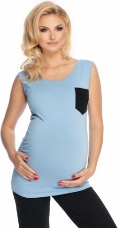 Be MaaMaa Těhotenské, kojící pyžamo 3/4 - modré, černé, Velikosti těh. moda S/M - obrázek 1