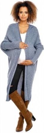 Be MaaMaa Dlouhý pletený těhotenský kardigan - jeans - obrázek 1