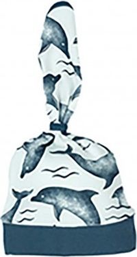 Kojenecká bavlněná čepička-šátek Nicol Dolphin, Modrá, 56/62 - obrázek 1