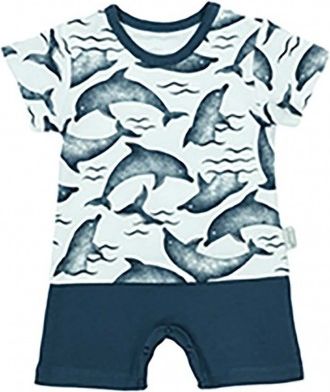Kojenecký letní bavlněný overal Nicol Dolphin, Modrá, 56 (0-3m) - obrázek 1