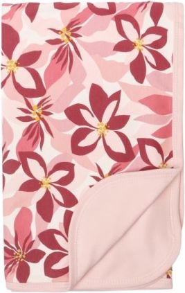 Mamatti Dětská oboustranná bavlněná deka, 80 x 90 cm, Magnólie, růžová - obrázek 1