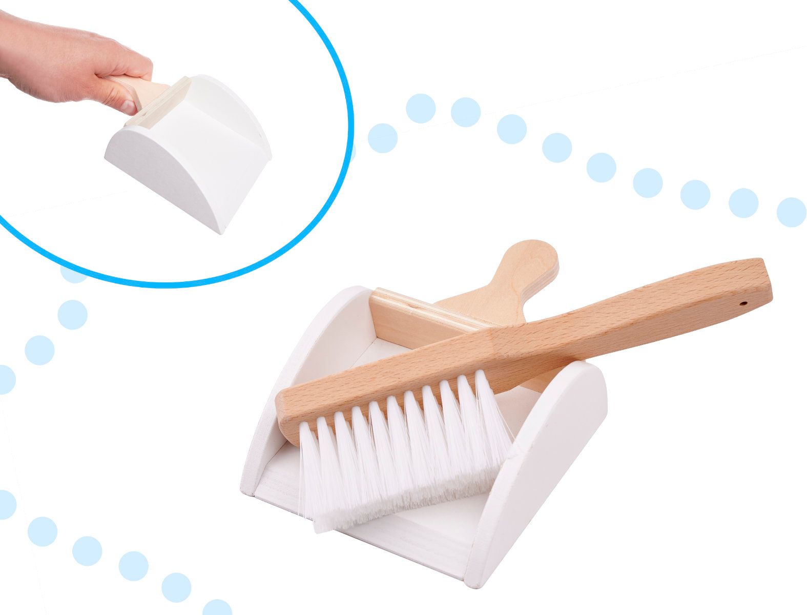 Dětský dřevěný úklidový vozík s příslušenstvím - obrázek 8