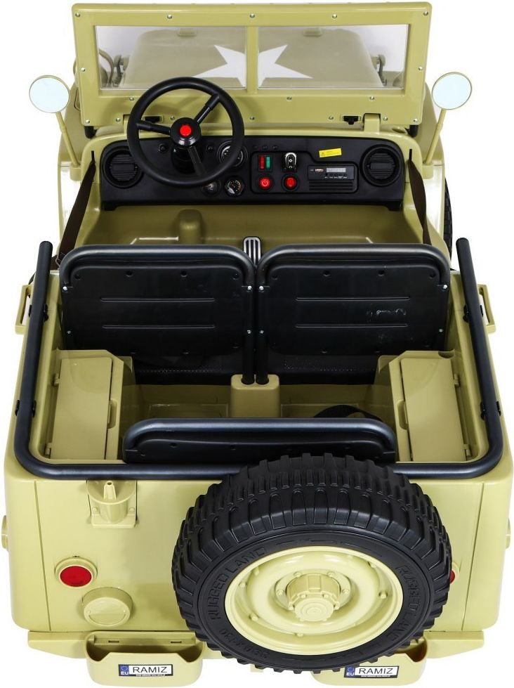 Dětský elektrický vojenský jeep willys 4x4 - zelený - obrázek 2