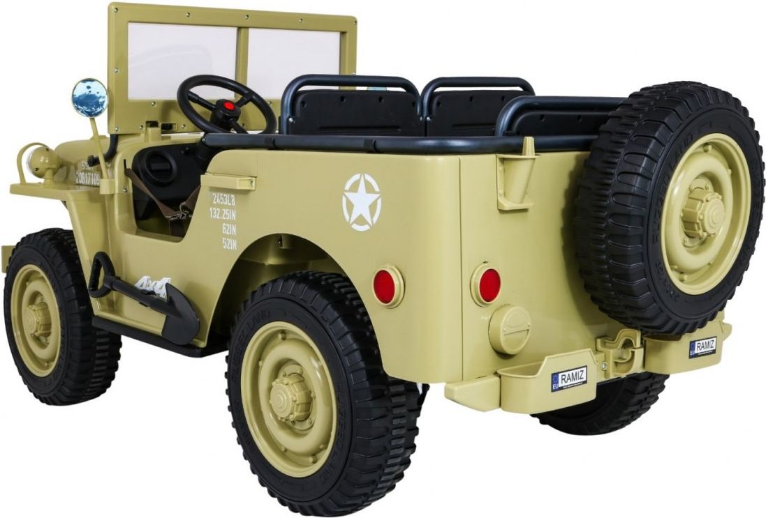Dětský elektrický vojenský jeep willys 4x4 - zelený - obrázek 9