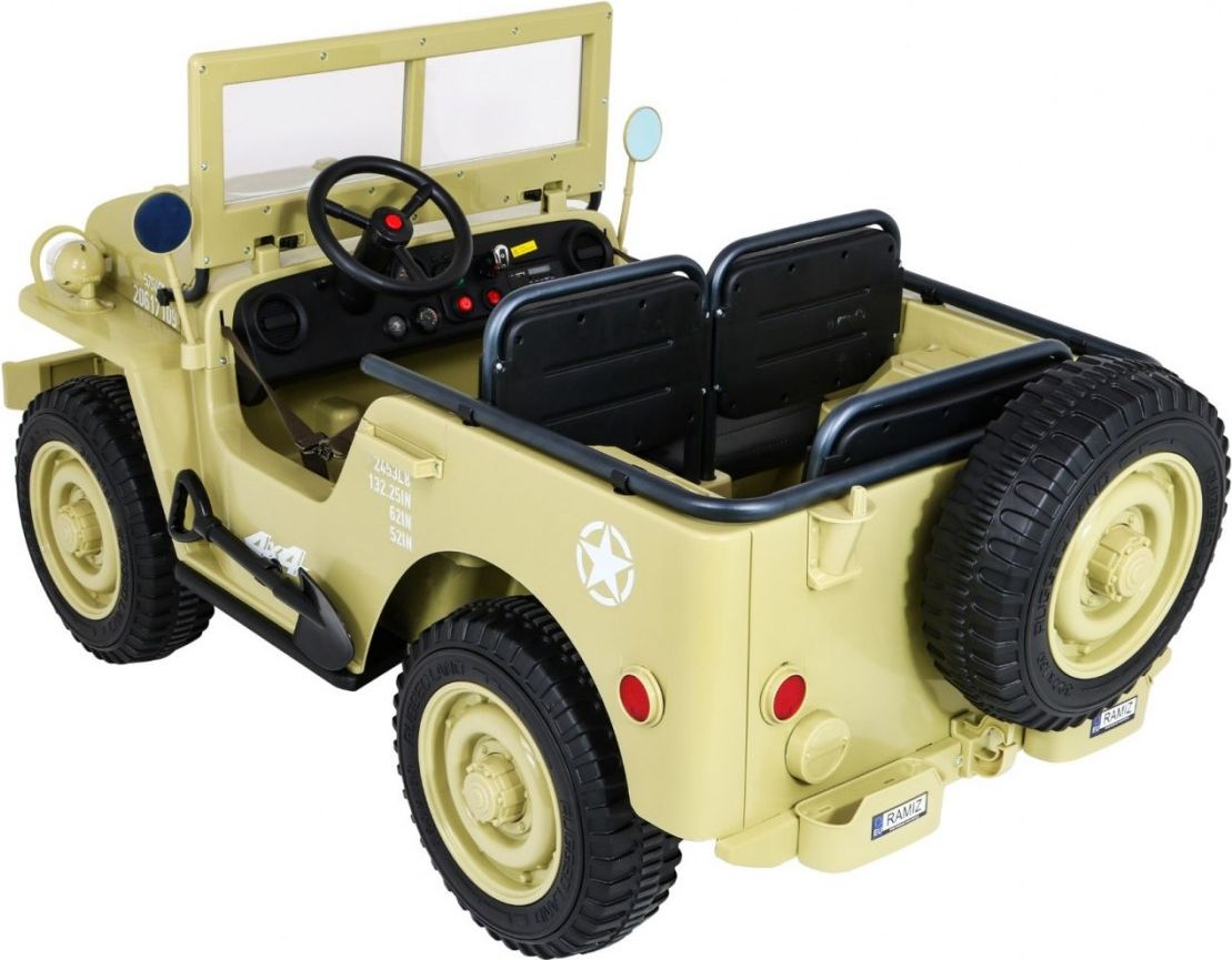 Dětský elektrický vojenský jeep willys 4x4 - zelený - obrázek 10