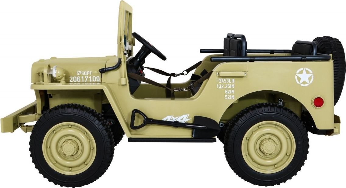 Dětský elektrický vojenský jeep willys 4x4 - zelený - obrázek 11