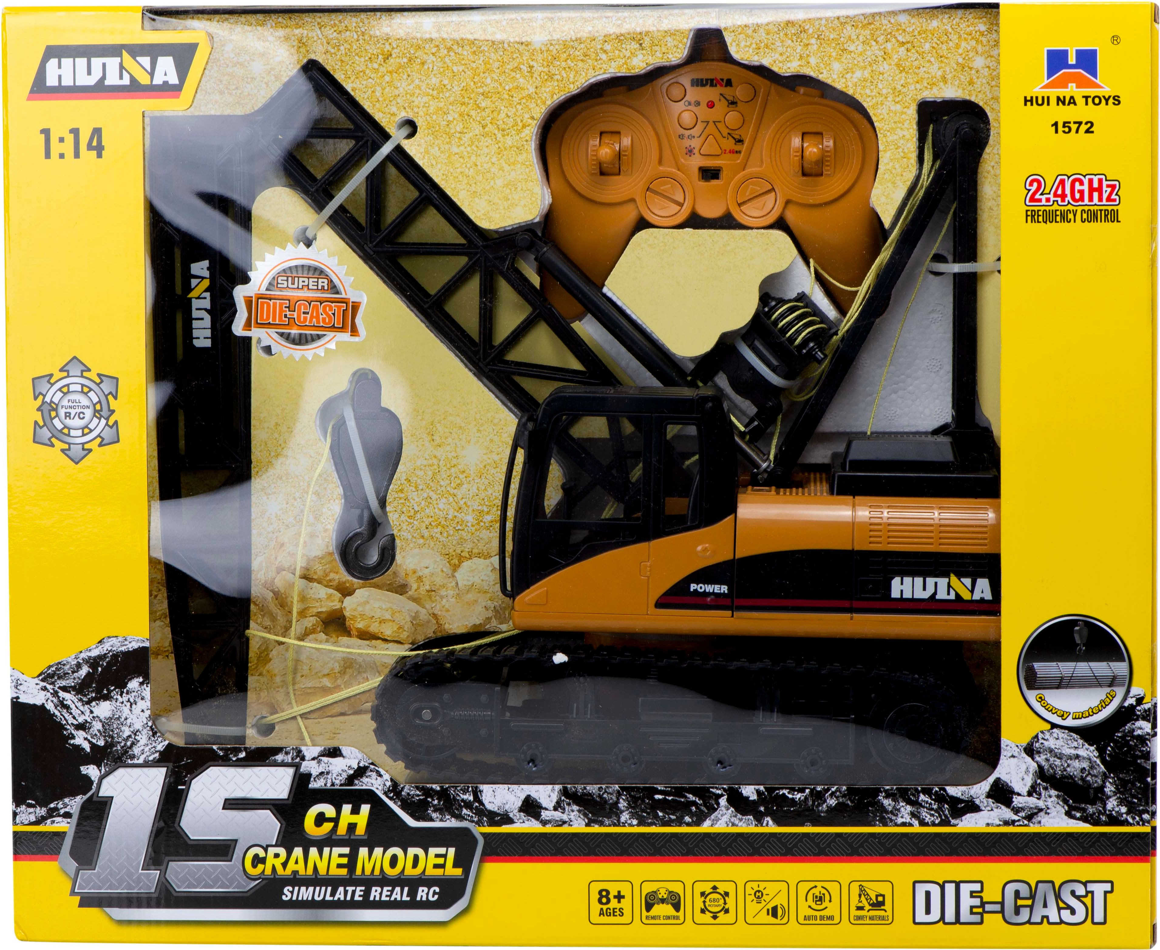 HUINA 1572 Kovový pásový jeřáb 1:14 15CH 2.4GHz RTR - obrázek 5