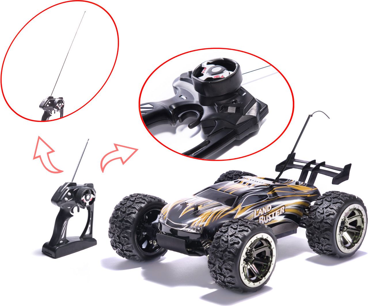 RC auto Land Buster 4x4 1:12 žluté - obrázek 7