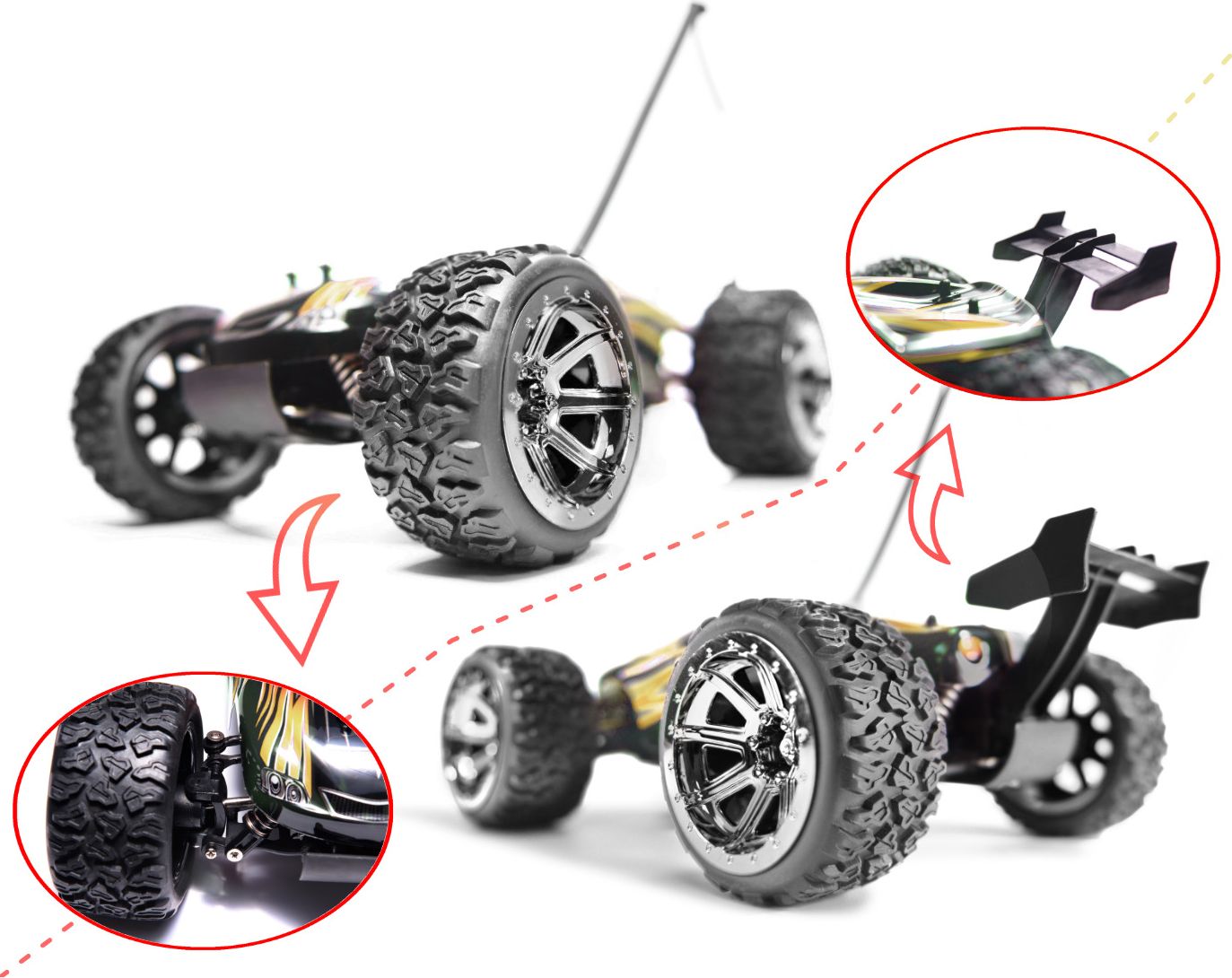RC auto Land Buster 4x4 1:12 žluté - obrázek 11