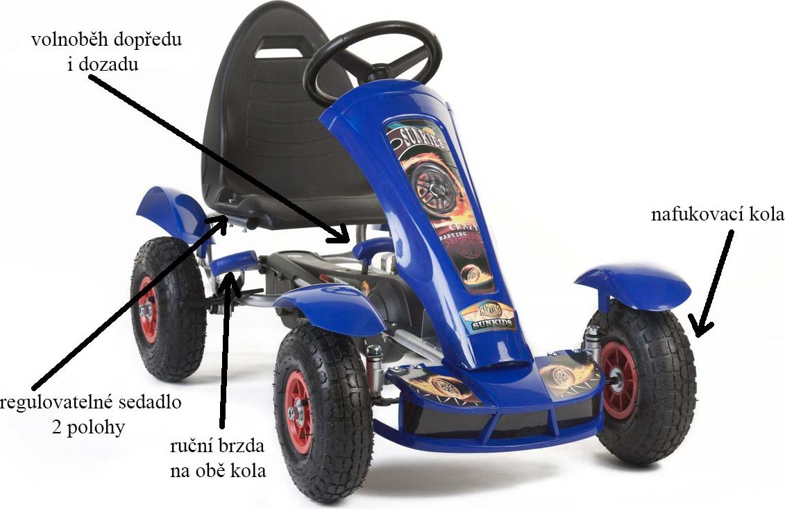 Šlapací čtyřkolka Go-Kart F618 - žlutá - obrázek 11